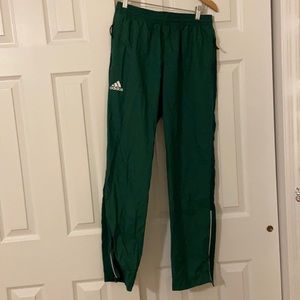 green adidas track pants
